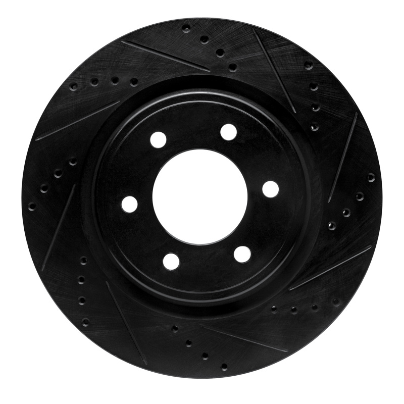 Ford F-150 Brake Rotor (1) - Front Right - R1 Concepts - Drilled & Slotted - Black - `21-`25